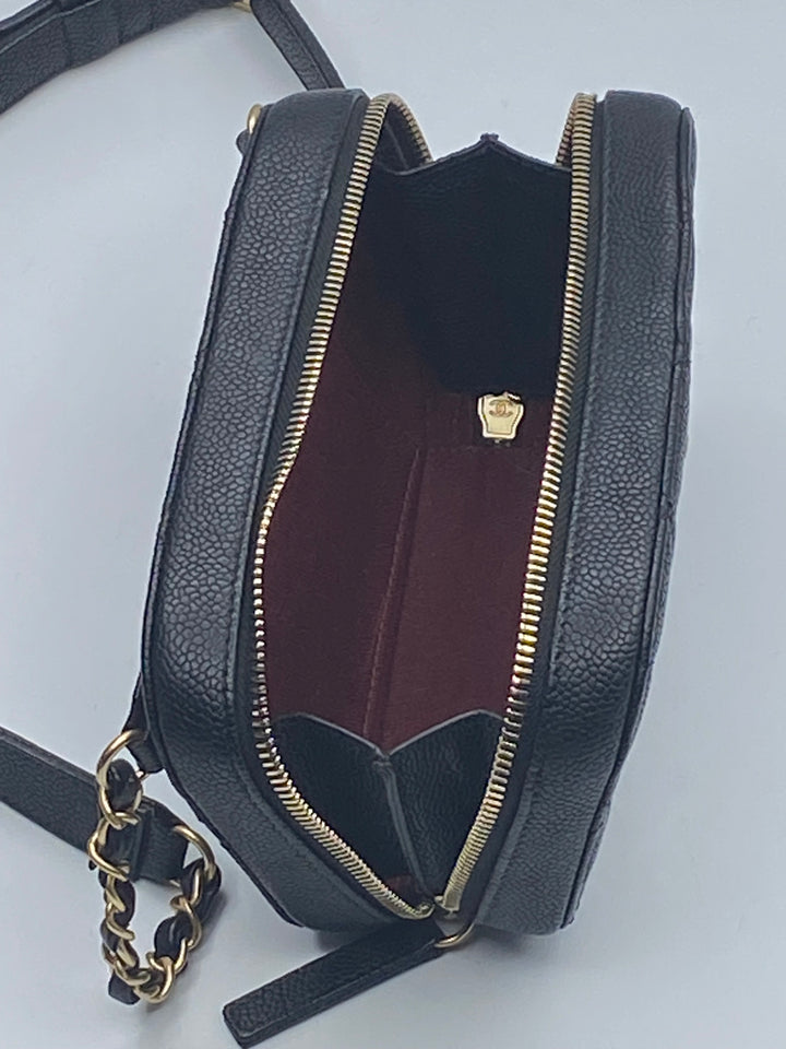 Chanel black caviar camera /marsupio mini bag