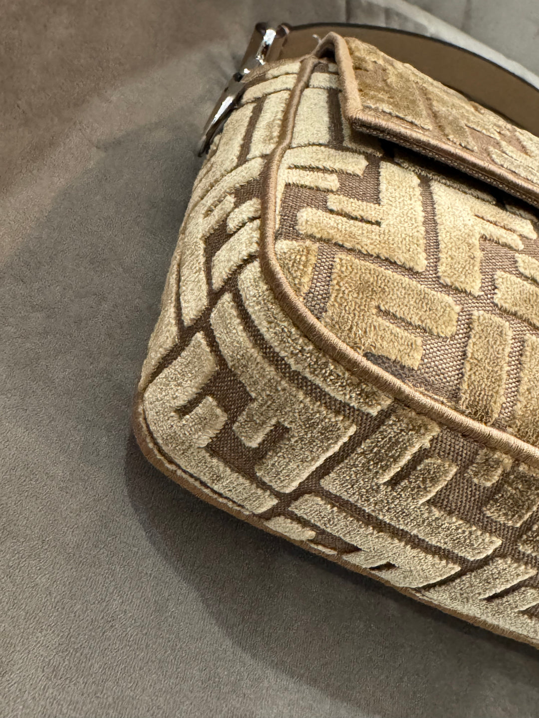 Fendi Baguette – Velluto con Monogram FF