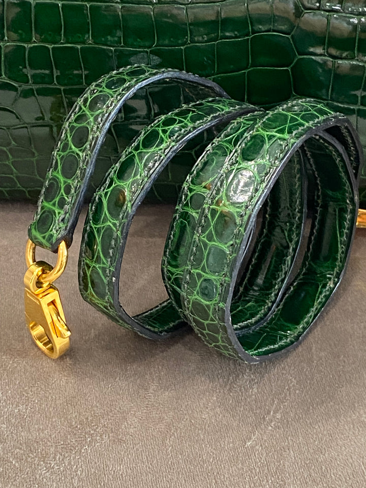 Hermes Kelly Alligator Lisse Vert Emerald 32