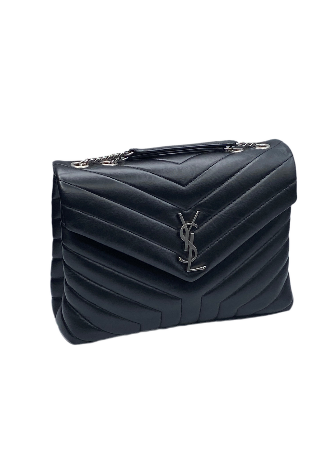 Borsa Saint Laurent LouLou Media In Pelle Nera