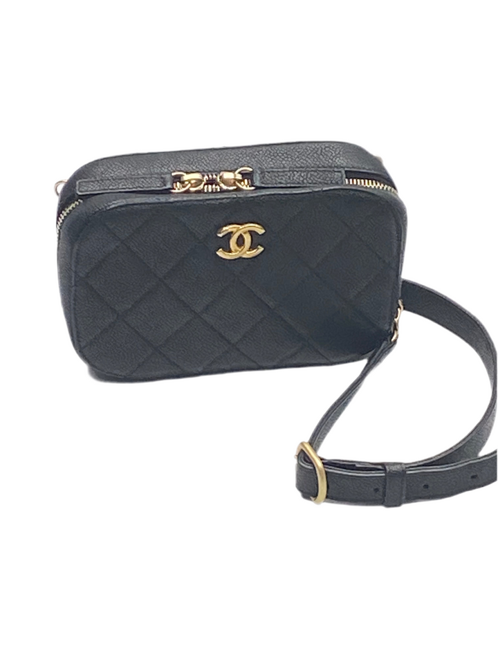 Chanel black caviar camera /marsupio mini bag