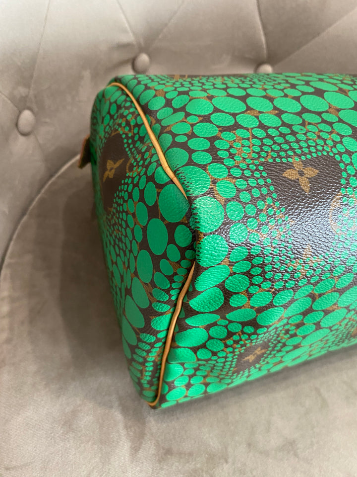 Louis Vuitton x Yayoi Kusama Green Infinity Dots Monogram Canvas Speedy 30