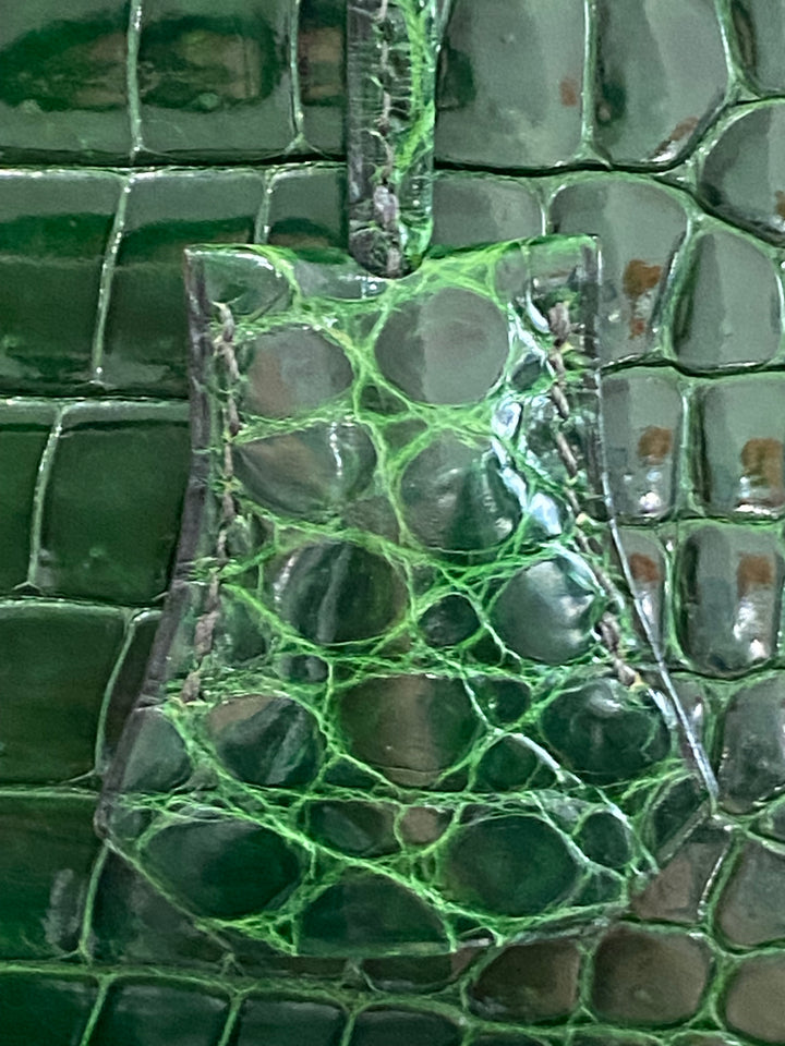 Hermes Kelly Alligator Lisse Vert Emerald 32