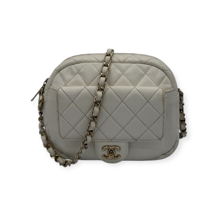 Chanel camera bag in pelle martellata