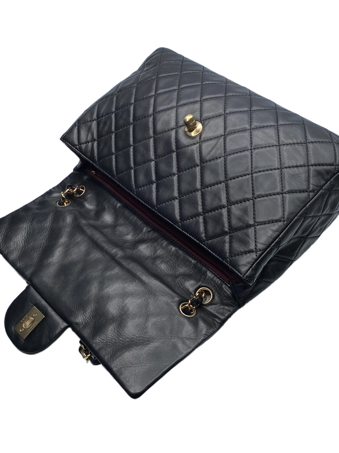 Chanel - Black Quilted Soft Maxi Classic Bag - Vintage Edition - Complete with Accessories.