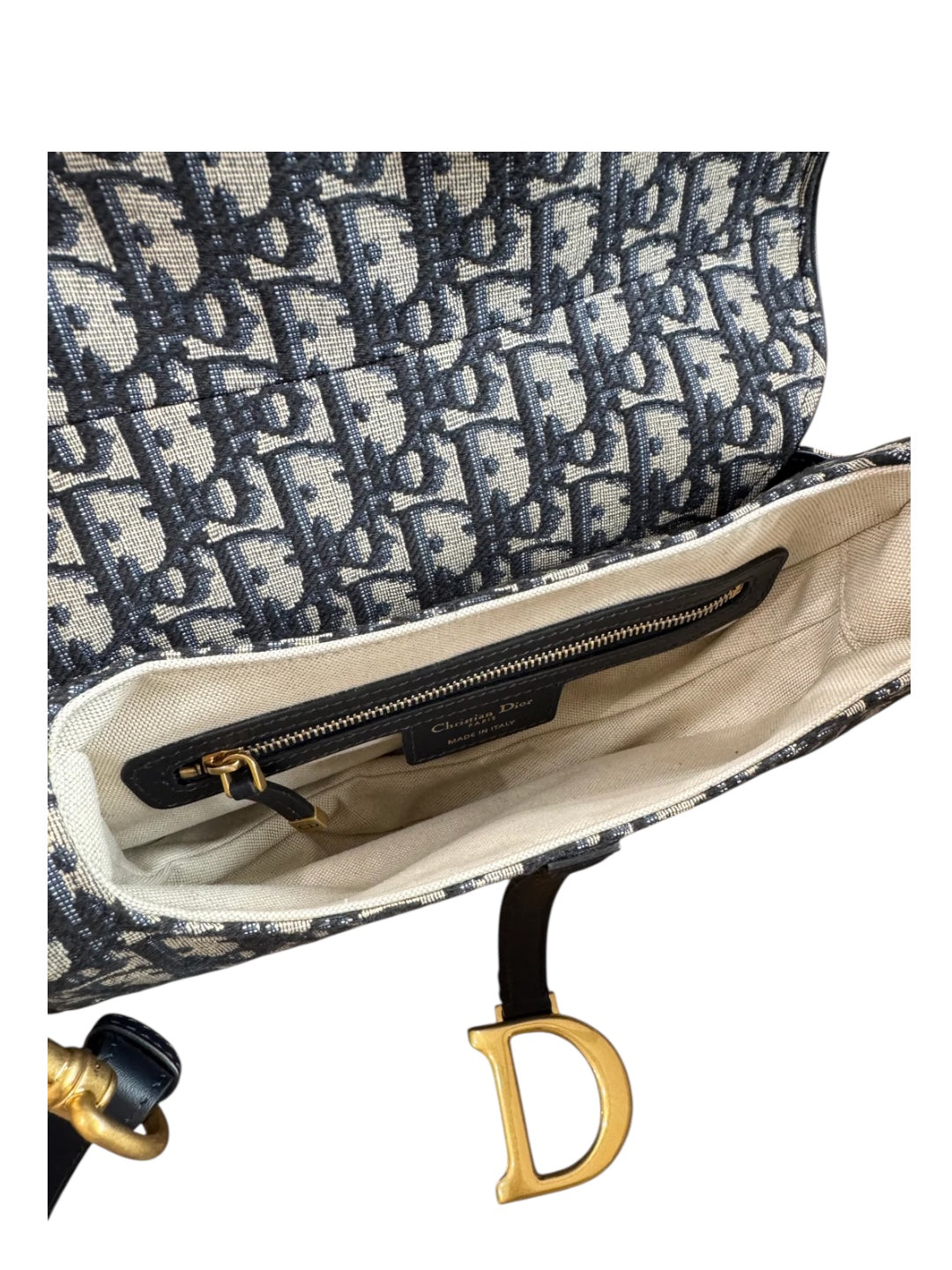 Dior Saddle Bag Medium – Tela Oblique Blu