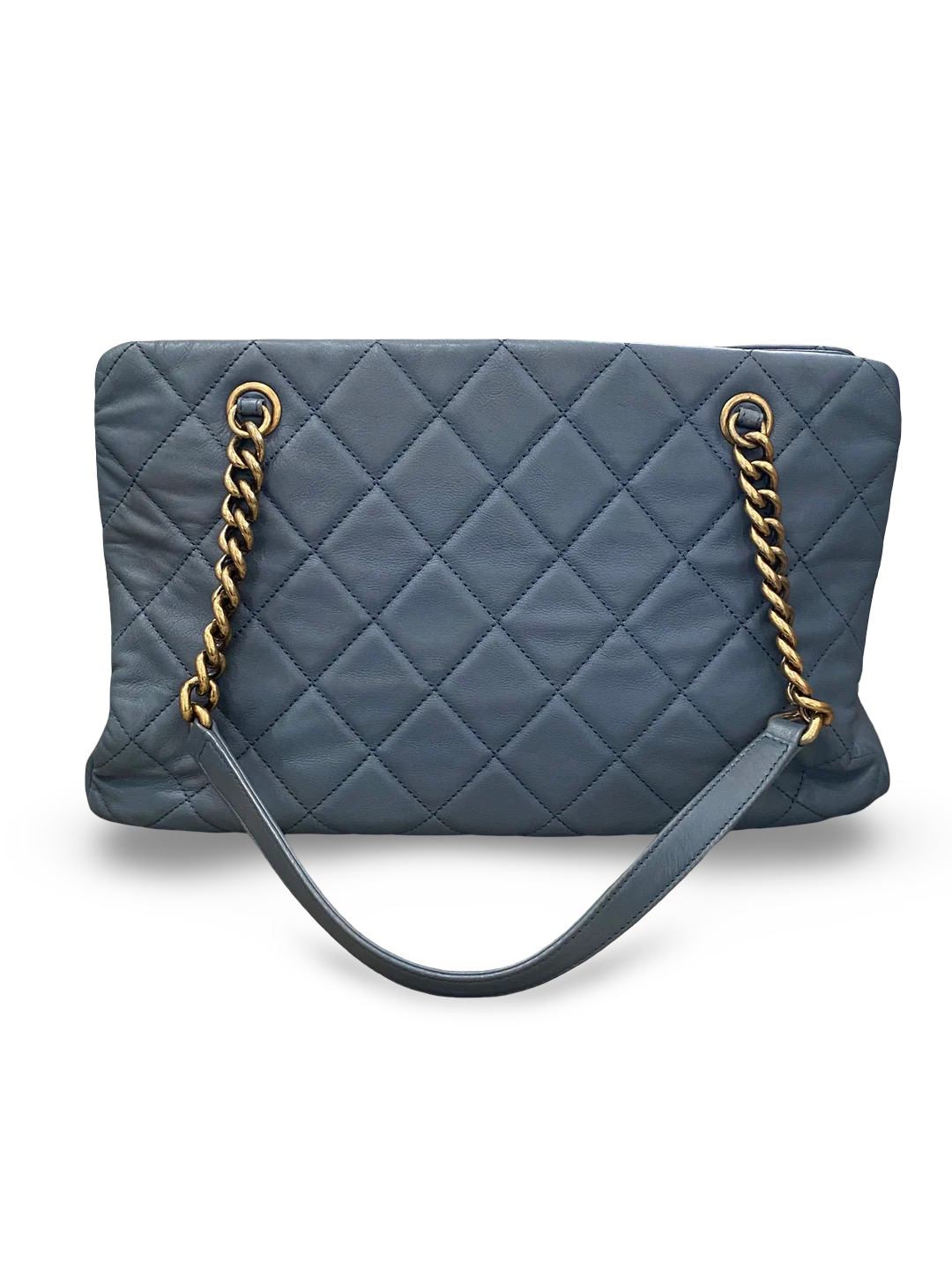 Chanel Calfskin Quilted Small CC Crown Tote Blue