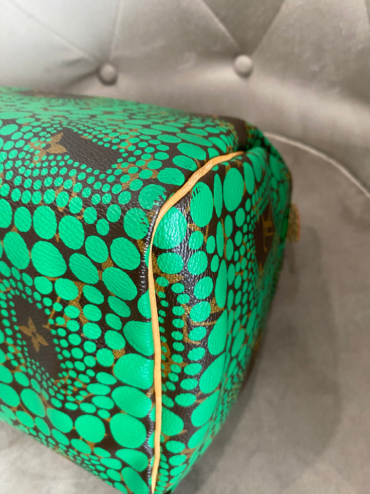 Louis Vuitton x Yayoi Kusama Green Infinity Dots Monogram Canvas Speedy 30