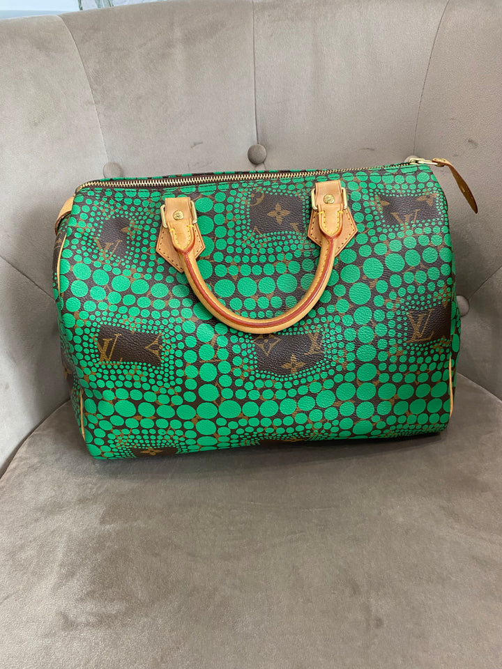 Louis Vuitton x Yayoi Kusama Green Infinity Dots Monogram Canvas Speedy 30