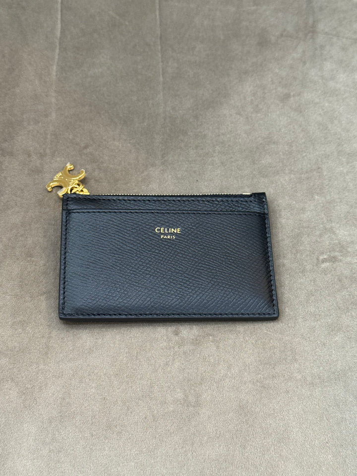 Porta carte Céline con zip e charm