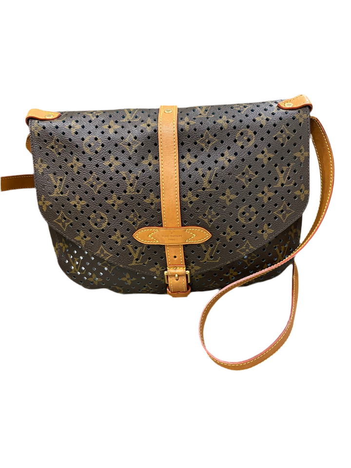 Louis Vuitton Borsa Saumur 30 in tela e pelle con Monogram traforato