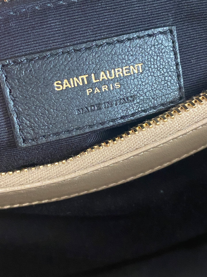 Borsa Saint Laurent LouLou Media In Pelle Beige