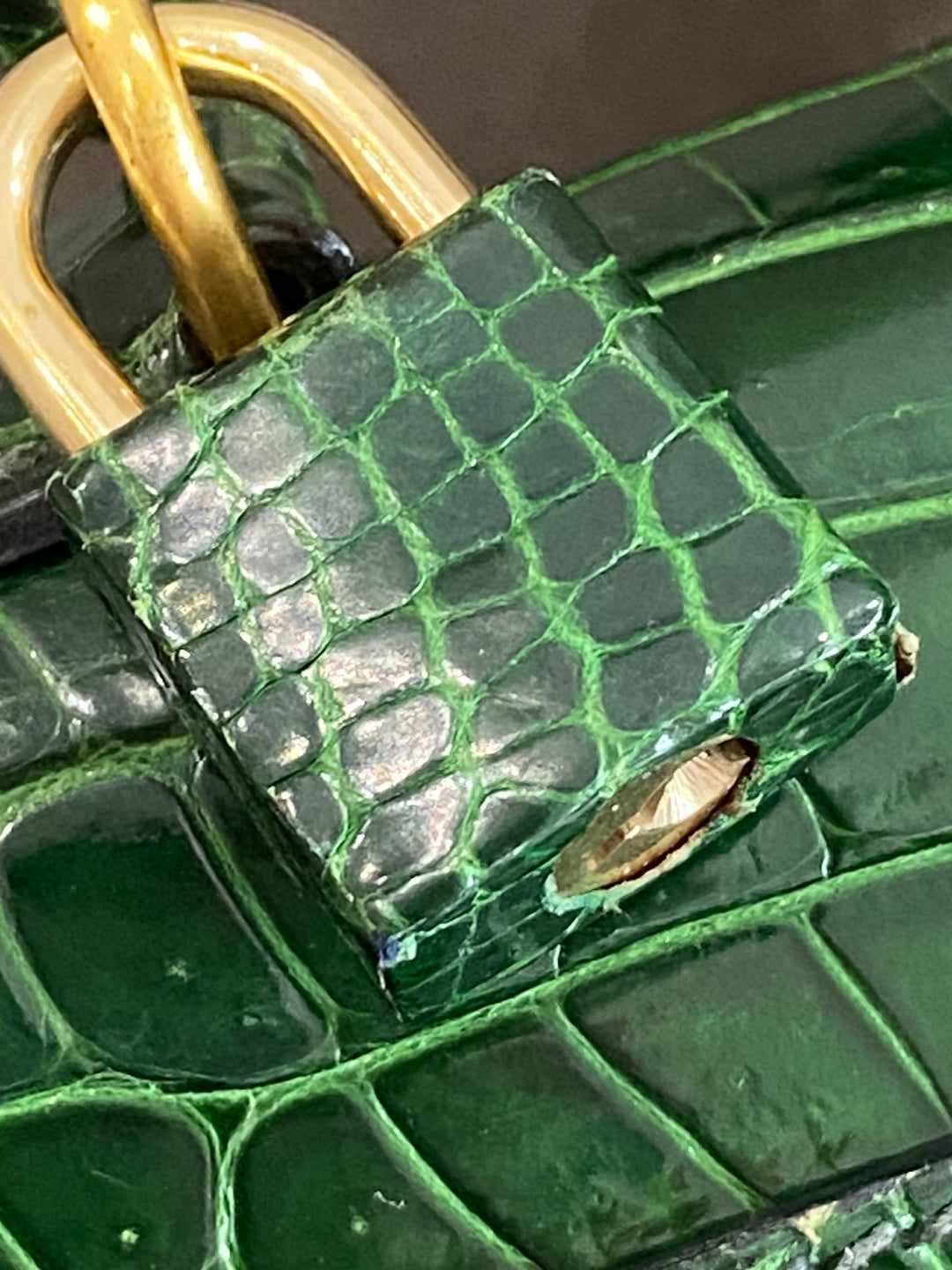 Hermes Kelly Alligator Lisse Vert Emerald 32
