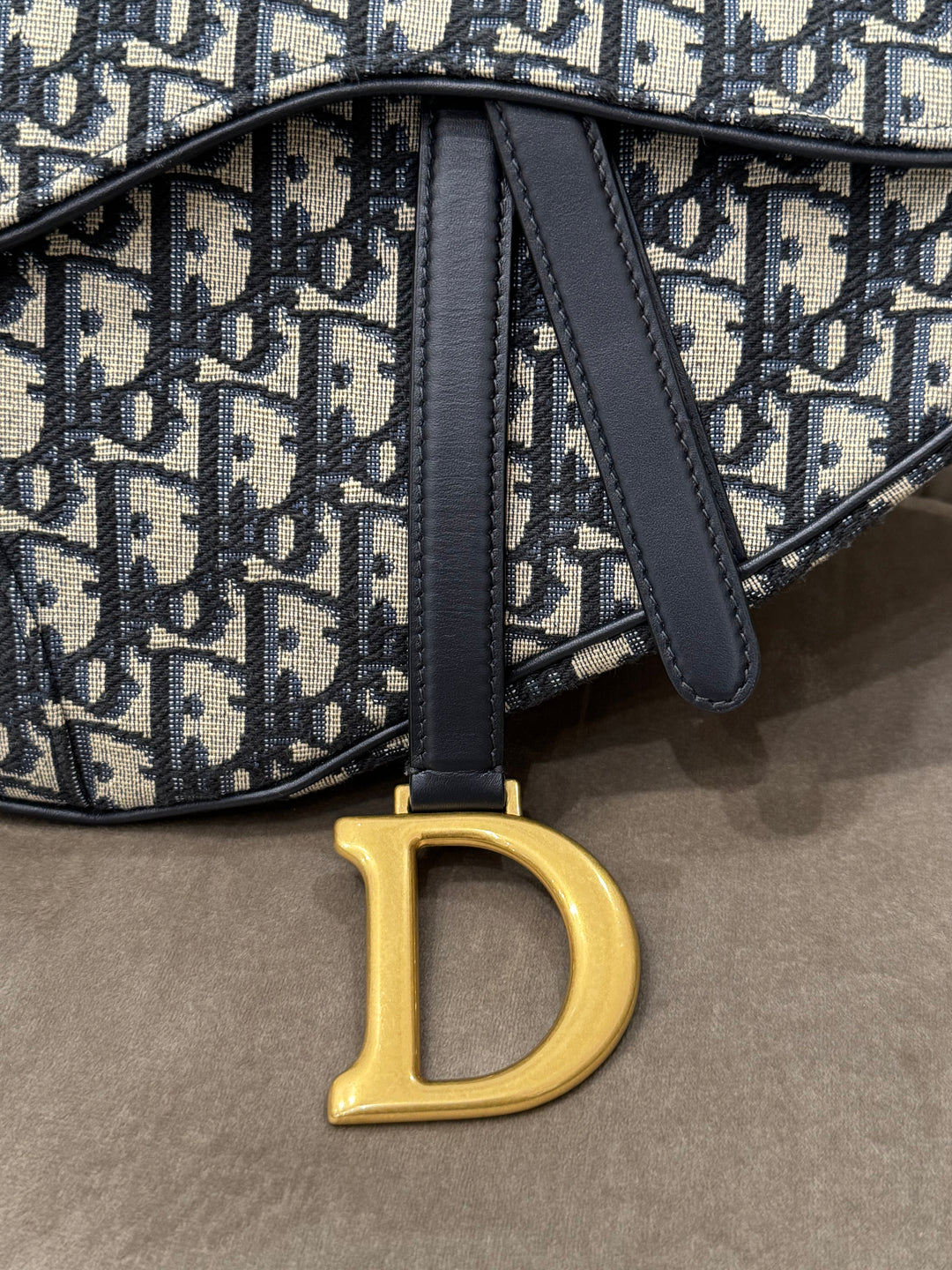 Dior Saddle Bag Medium – Tela Oblique Blu