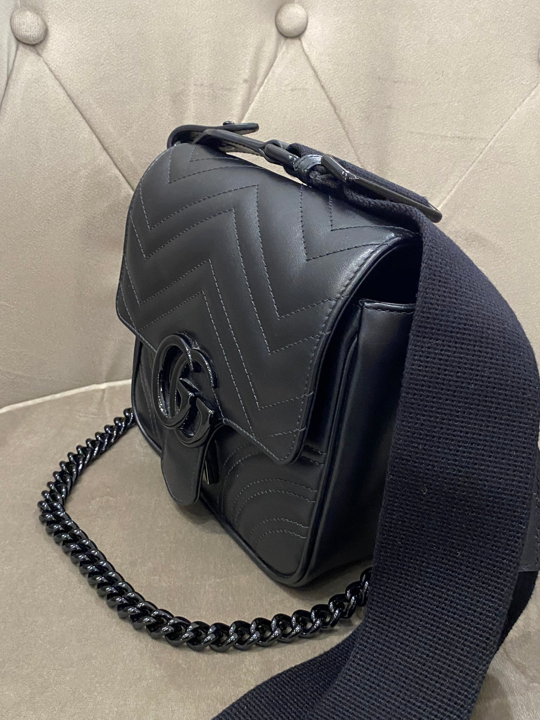 Borsa a spalla trapuntata GG Marmont