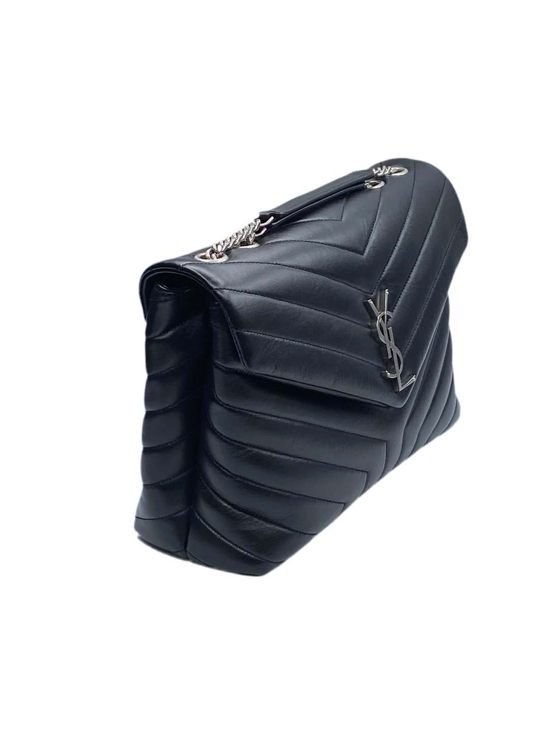 Borsa Saint Laurent LouLou Media In Pelle Nera