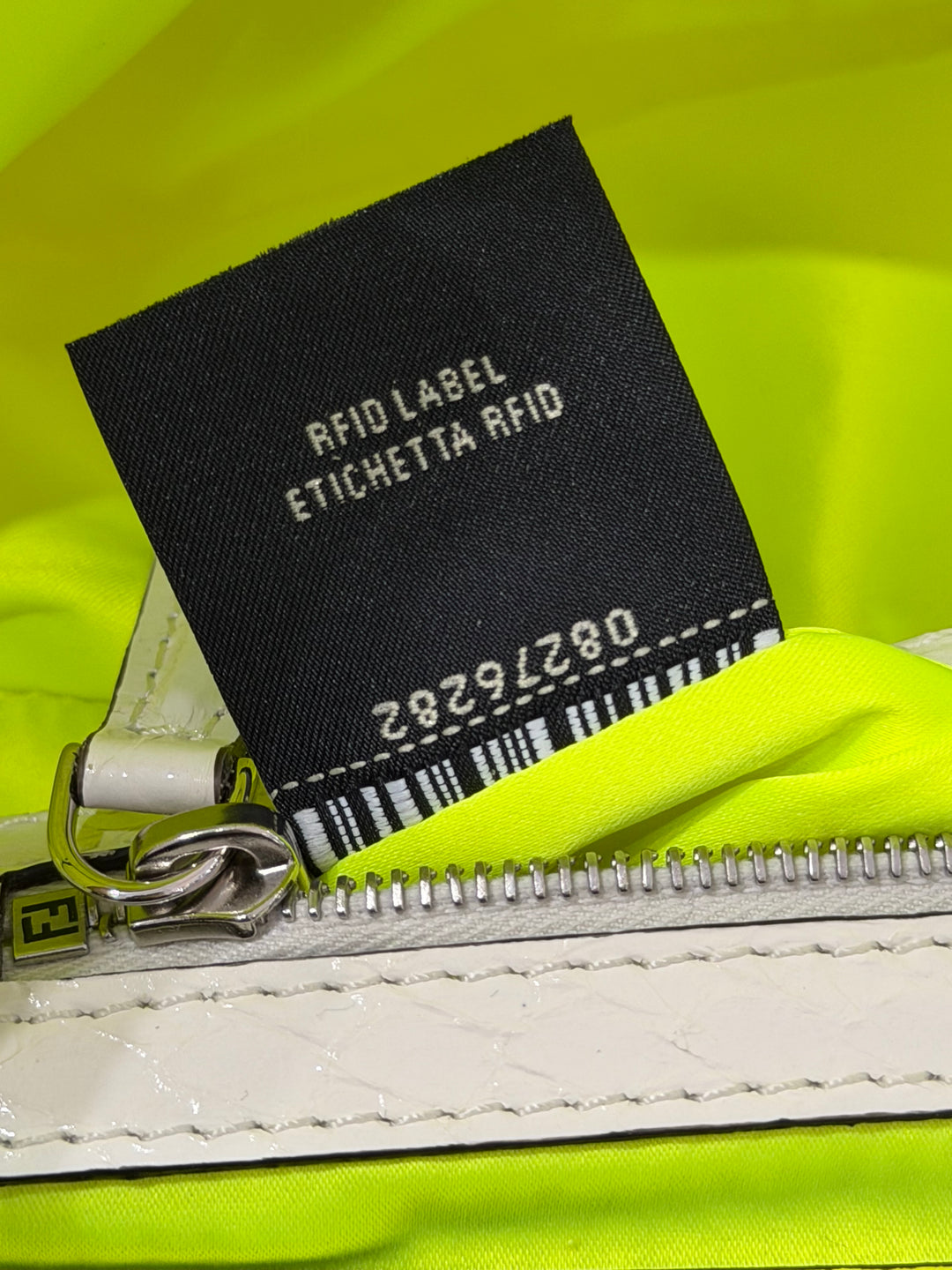Fendi Baguette Elaphe & Sequin Neon Yellow