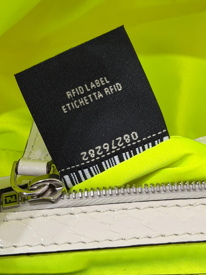 Fendi Baguette Elaphe & Sequin Neon Yellow