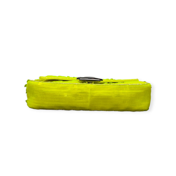 Fendi Baguette Elaphe & Sequin Neon Yellow