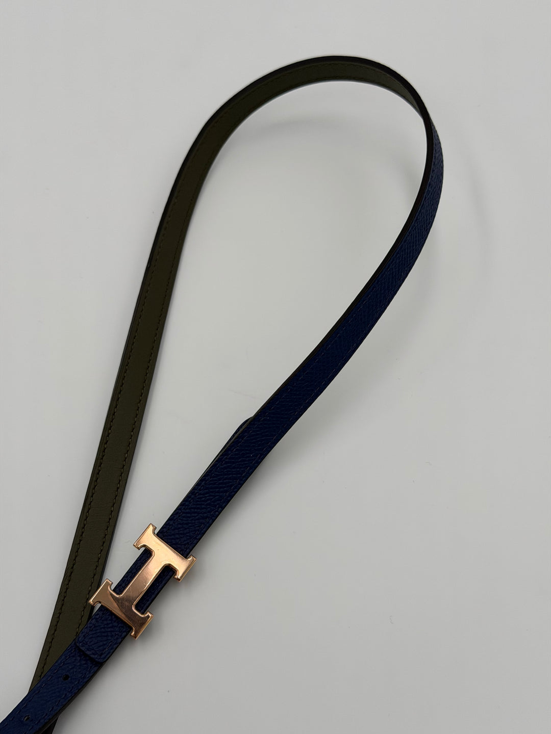 Hermès Cintura Reversibile blu/verde