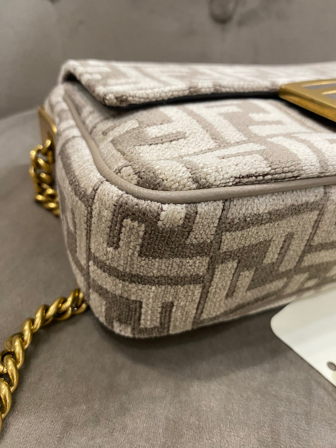 Borsa Baguette Fendi in Ciniglia jacquard