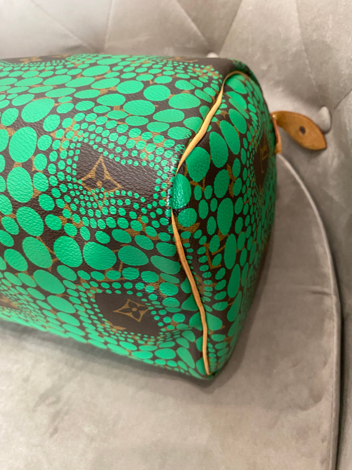 Louis Vuitton x Yayoi Kusama Green Infinity Dots Monogram Canvas Speedy 30