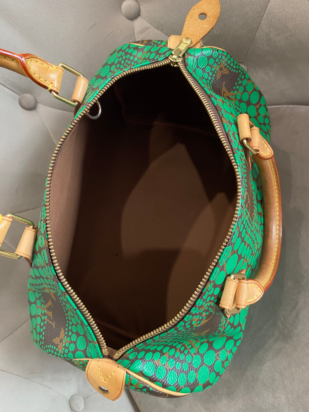 Louis Vuitton x Yayoi Kusama Green Infinity Dots Monogram Canvas Speedy 30
