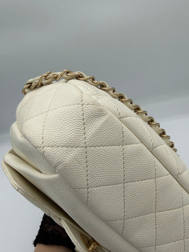 Chanel camera bag in pelle martellata
