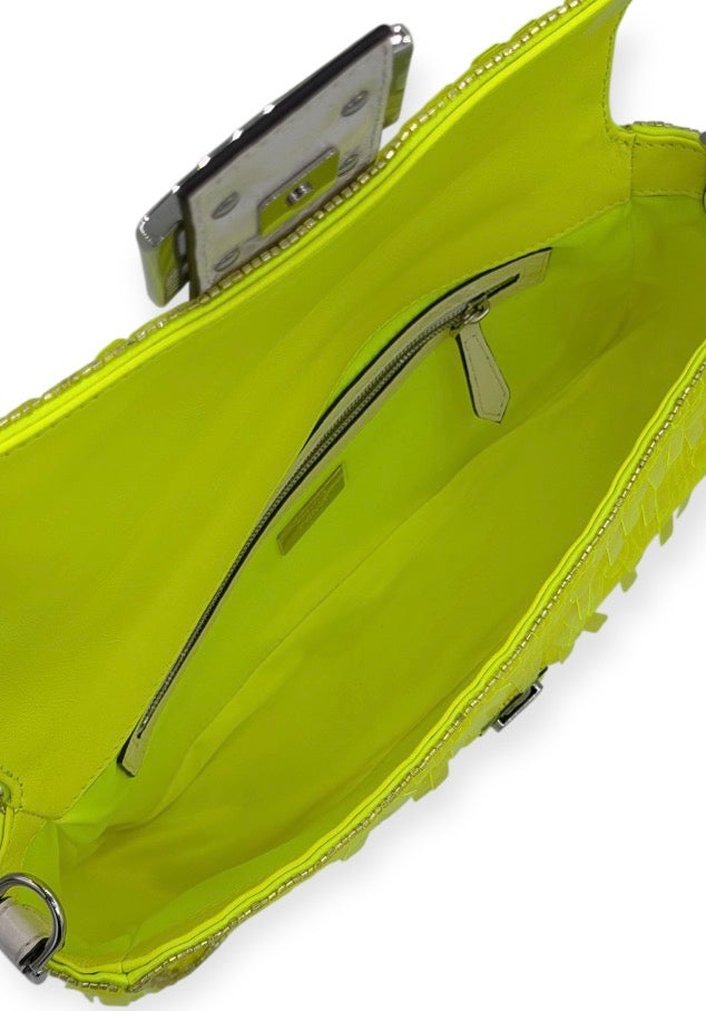 Fendi Baguette Elaphe & Sequin Neon Yellow