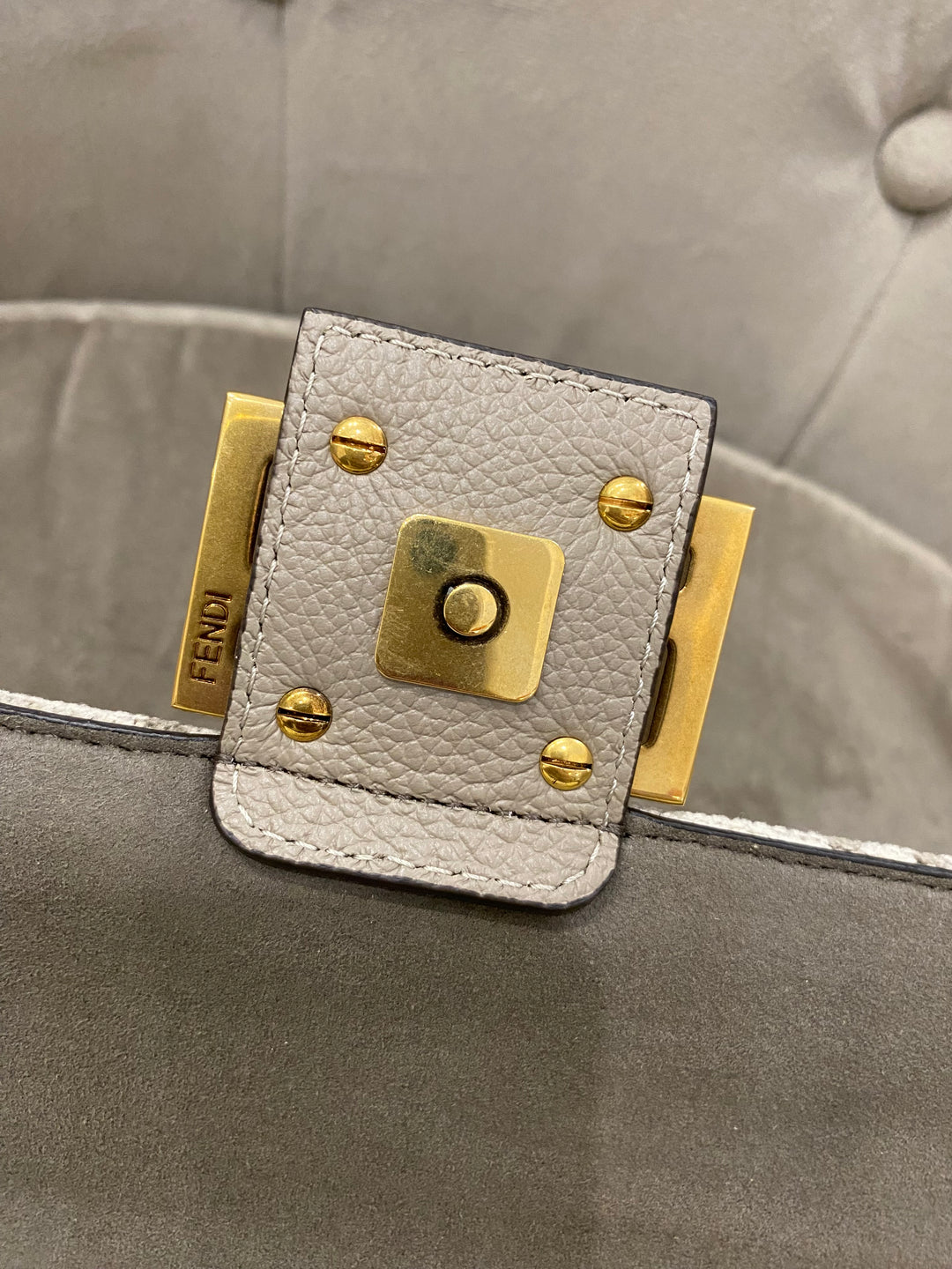 Borsa Baguette Fendi in Ciniglia jacquard