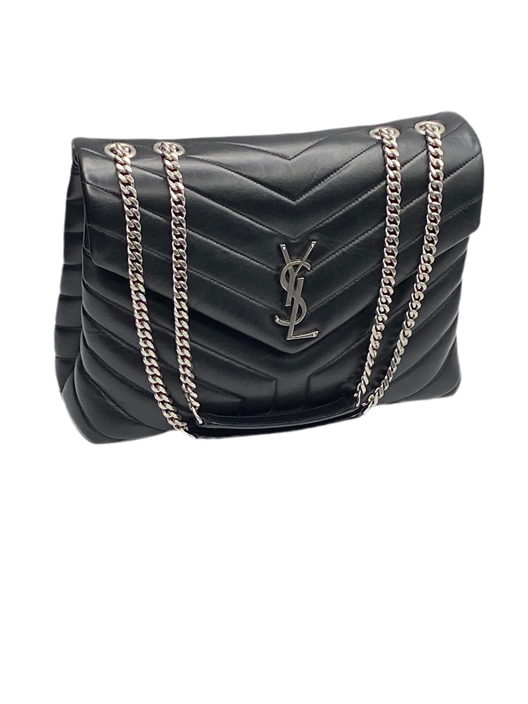 Borsa Saint Laurent LouLou Media In Pelle Nera