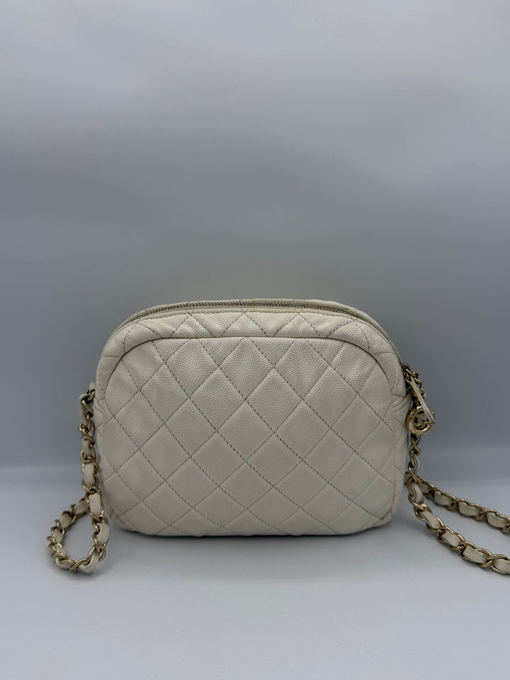 Chanel camera bag in pelle martellata