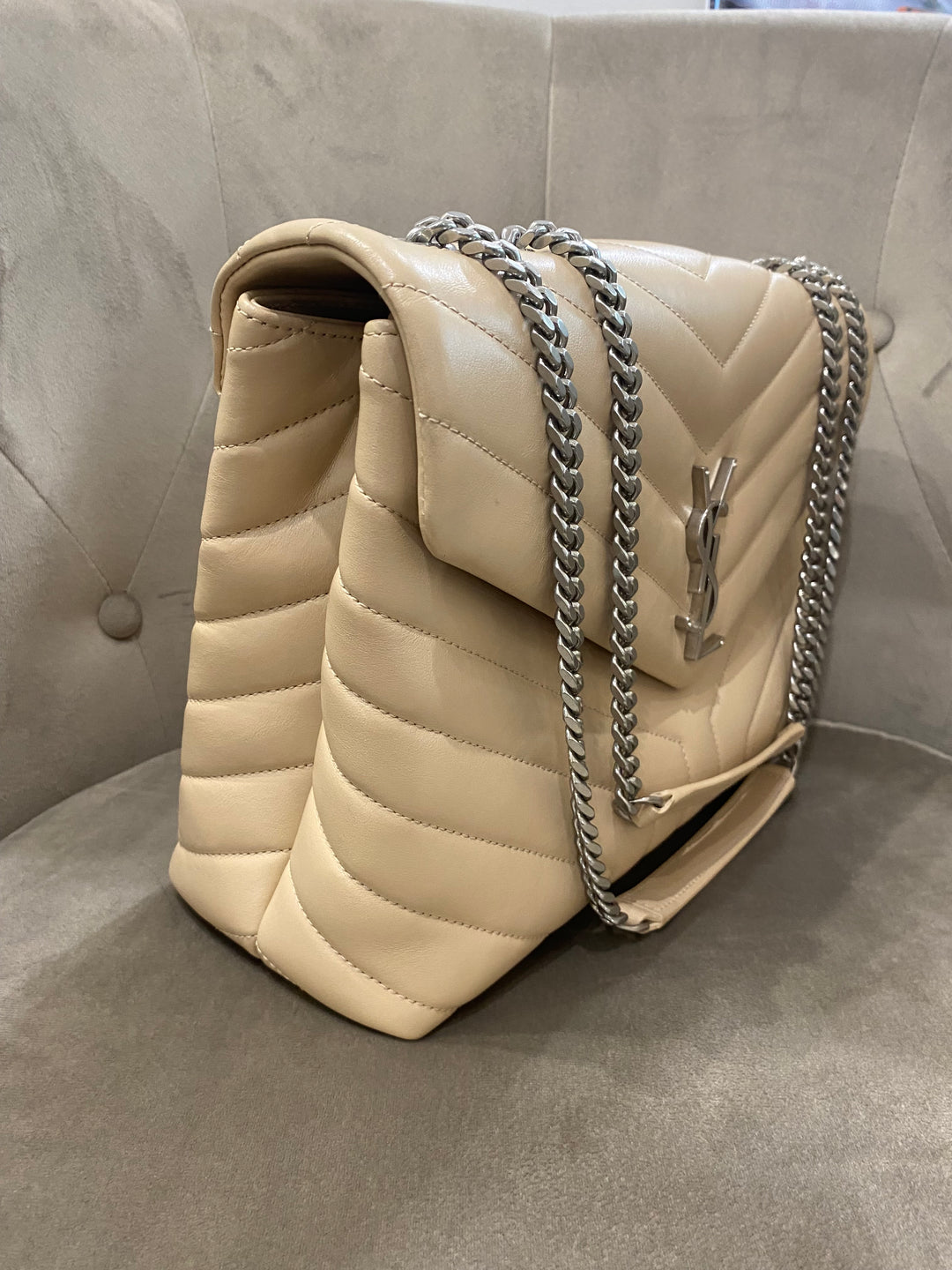Saint Laurent Medium LouLou  Beige
