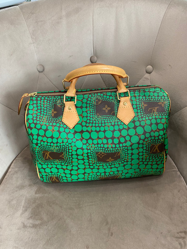 Louis Vuitton x Yayoi Kusama Green Infinity Dots Monogram Canvas Speedy 30