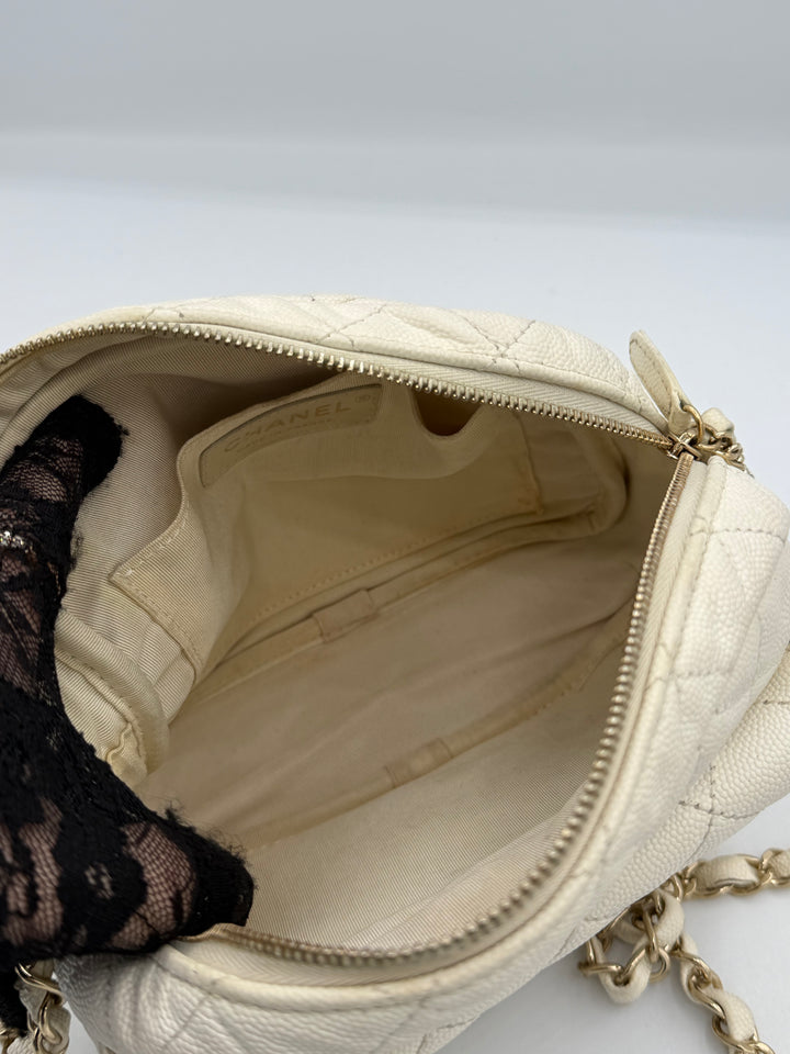 Chanel camera bag in pelle martellata
