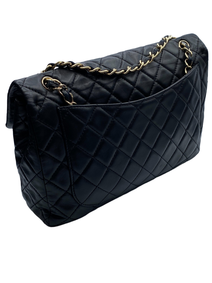 Chanel - Black Quilted Soft Maxi Classic Bag - Vintage Edition - Complete with Accessories.