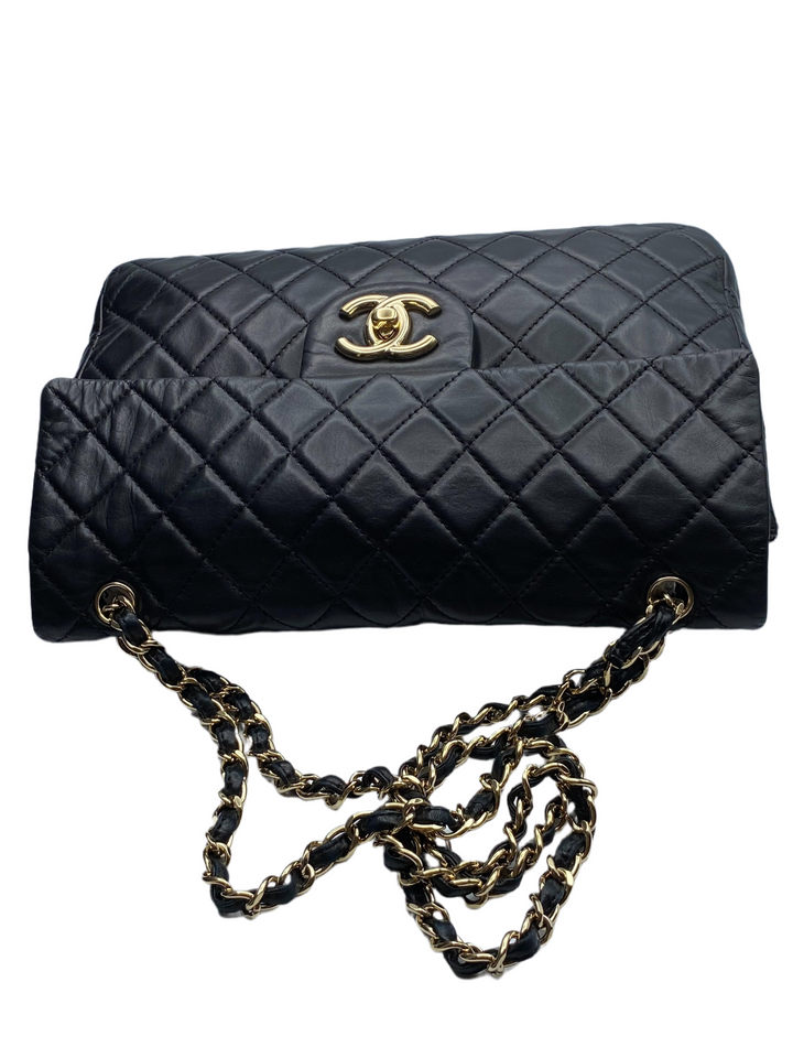 Chanel - Black Quilted Soft Maxi Classic Bag - Vintage Edition - Complete with Accessories.