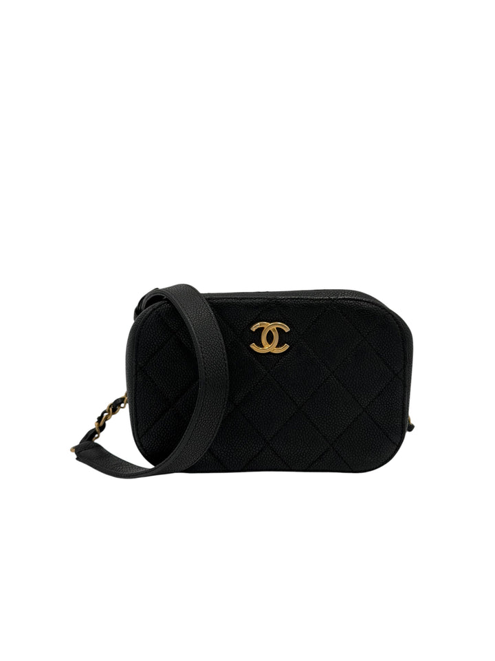 Chanel black caviar camera /marsupio mini bag