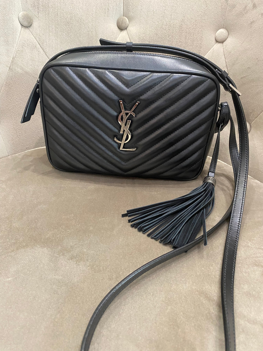 Saint Laurent camera bag Lou in pelle trapunta