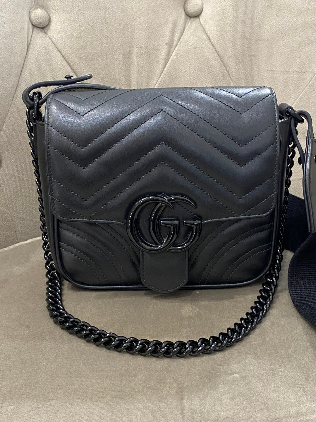 Borsa a spalla trapuntata GG Marmont