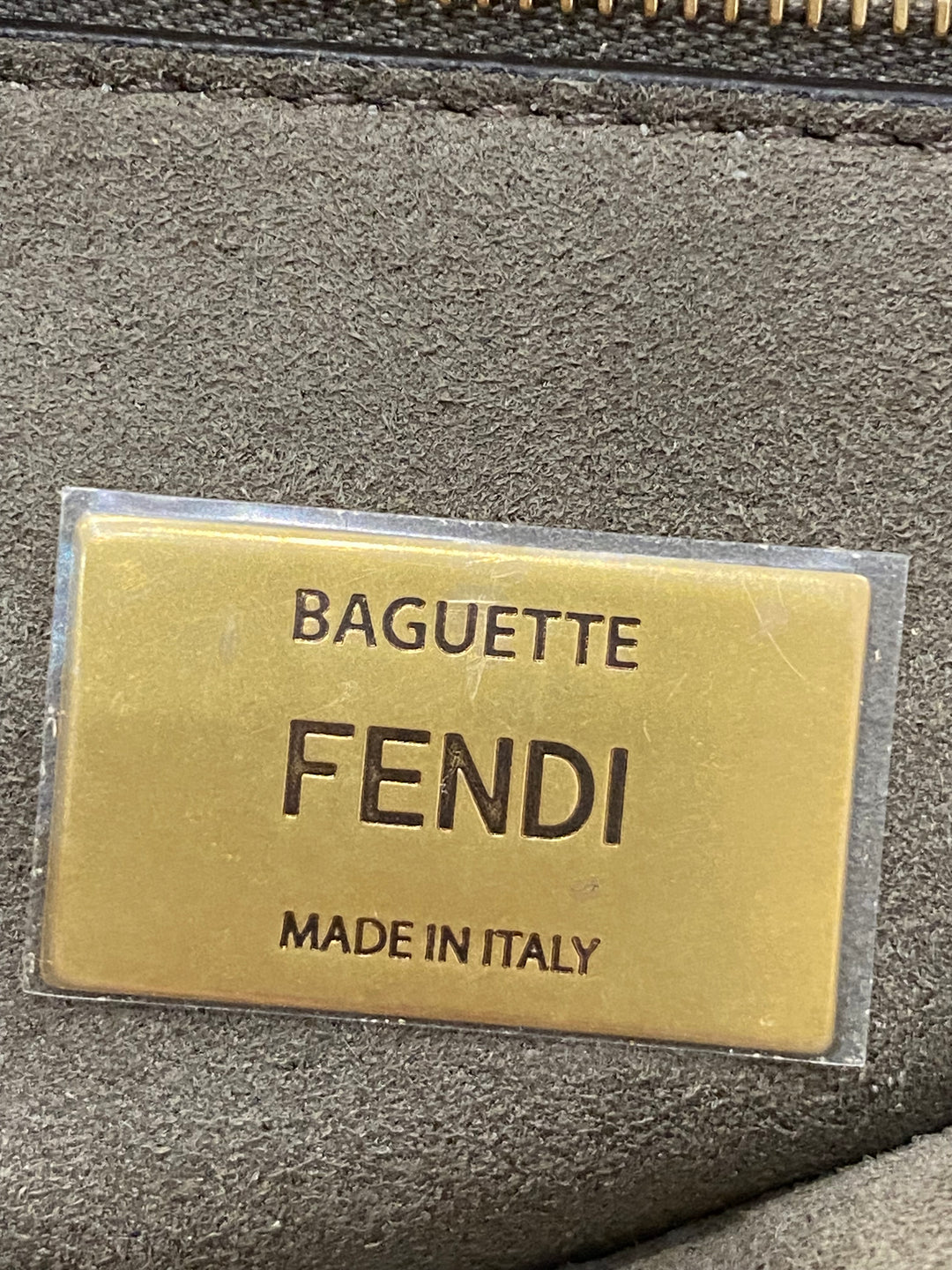 Borsa Baguette Fendi in Ciniglia jacquard