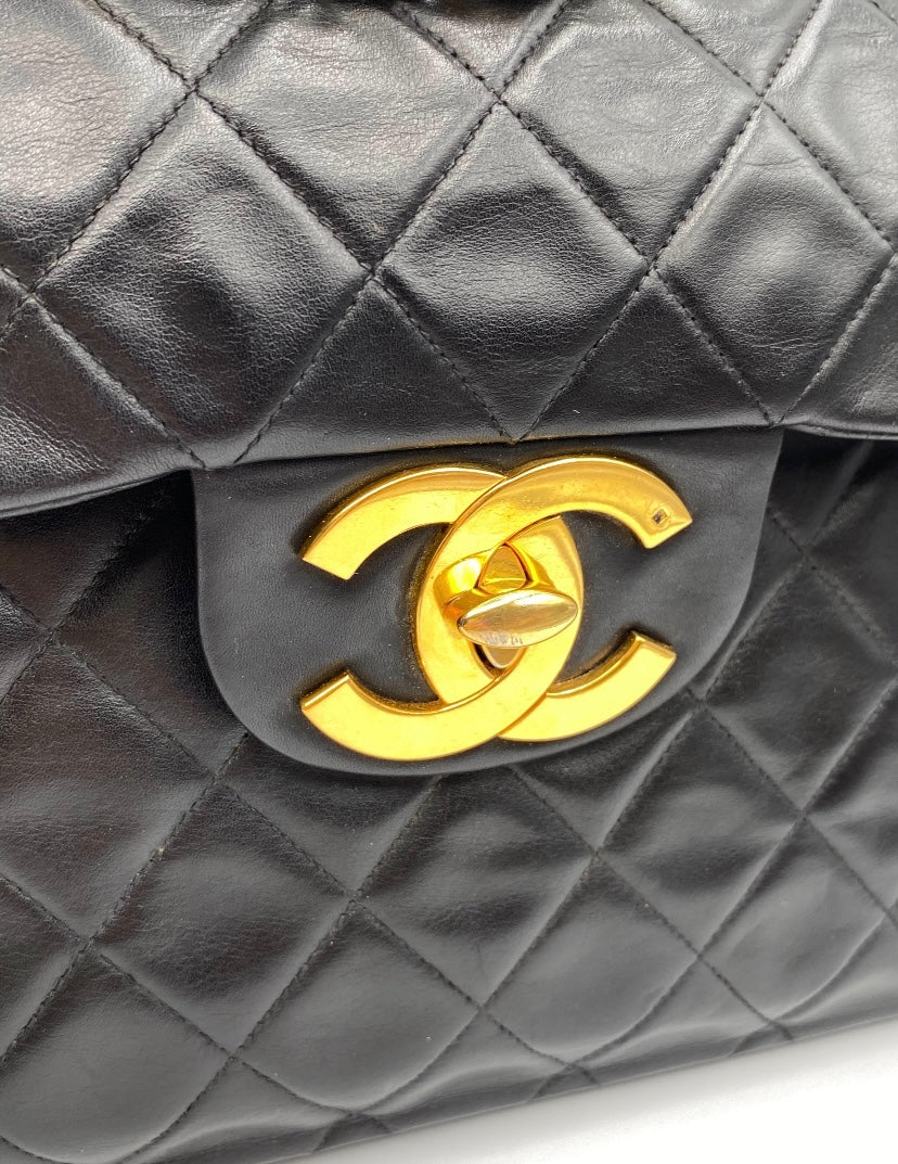 Chanel - Maxi Jumbo Big Logo Bag - Complete with Card and Dust Bag.