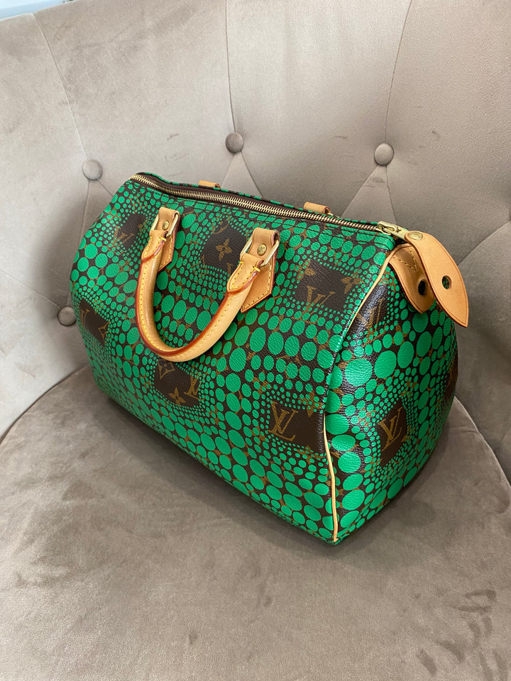 Louis Vuitton x Yayoi Kusama Green Infinity Dots Monogram Canvas Speedy 30
