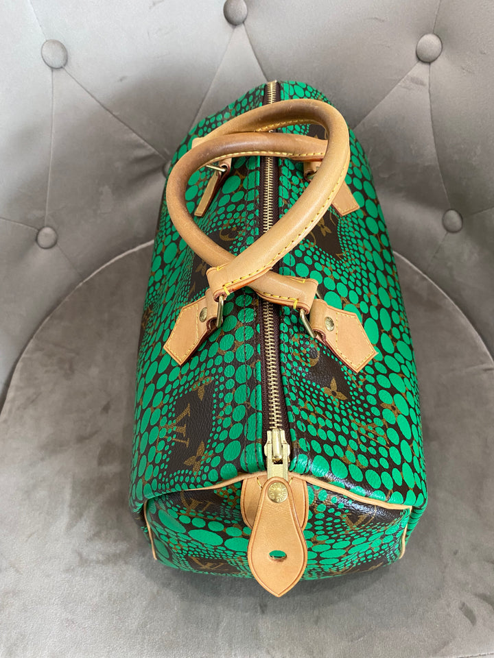 Louis Vuitton x Yayoi Kusama Green Infinity Dots Monogram Canvas Speedy 30