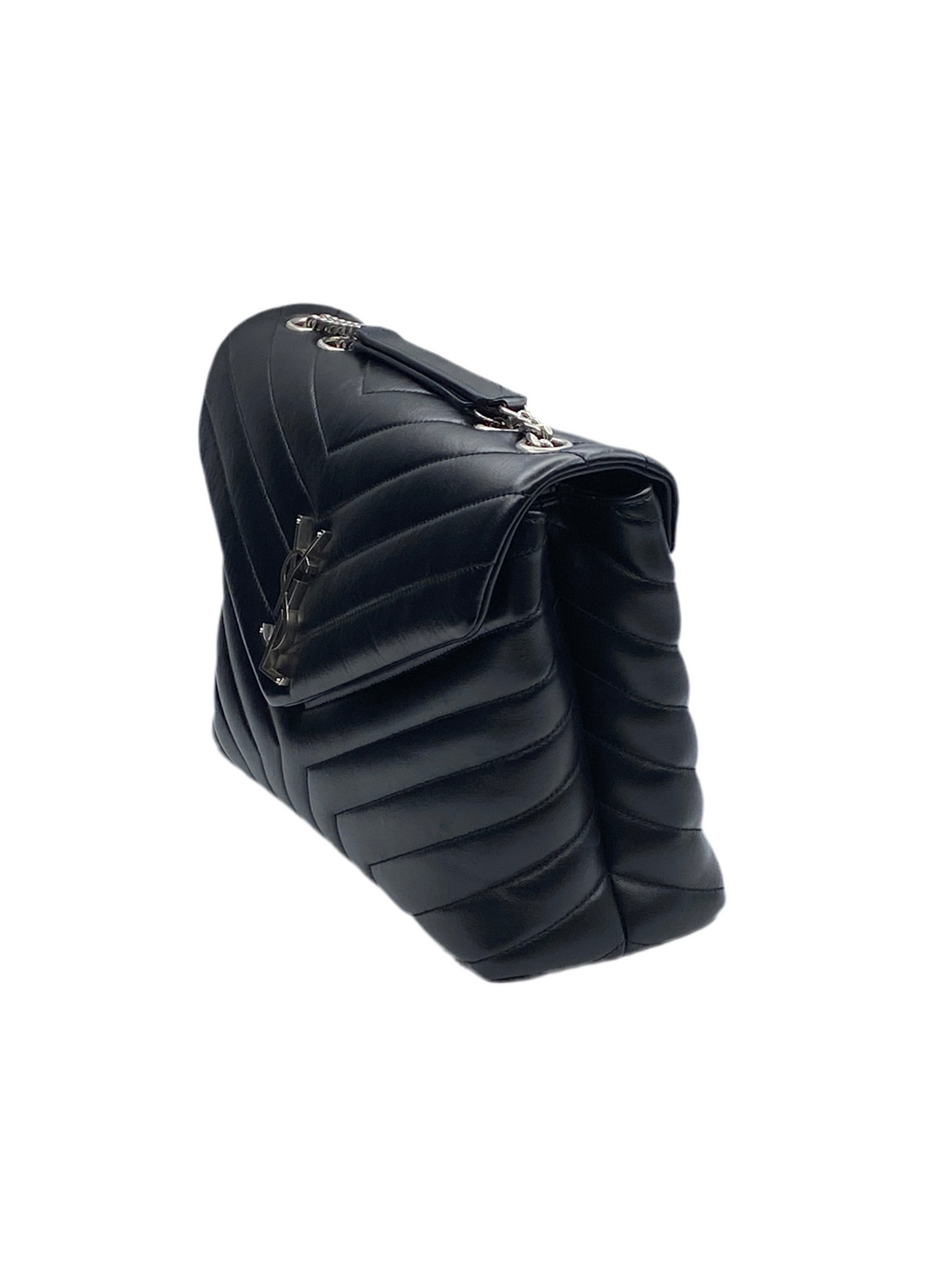 Borsa Saint Laurent LouLou Media In Pelle Nera