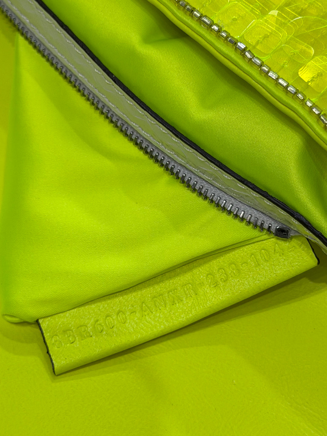 Fendi Baguette Elaphe & Sequin Neon Yellow