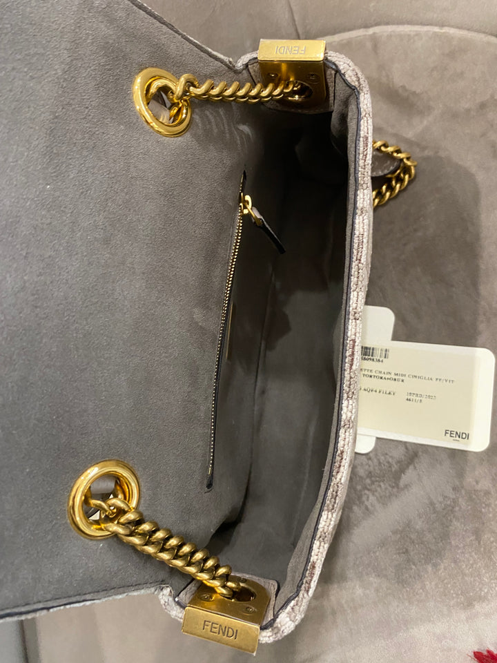 Borsa Baguette Fendi in Ciniglia jacquard