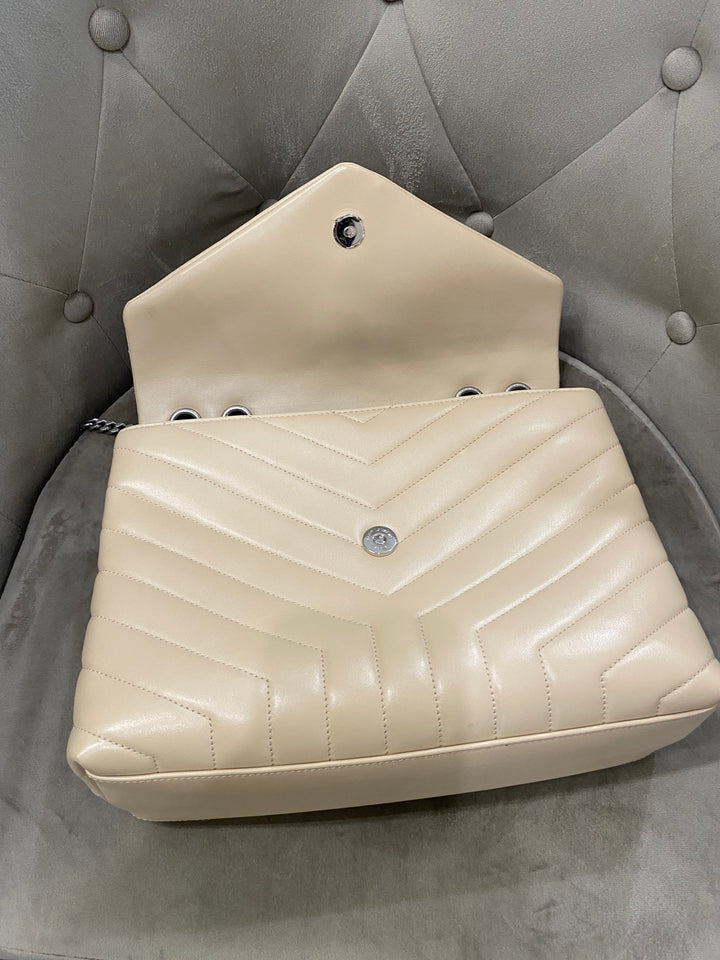 Saint Laurent Medium LouLou  Beige