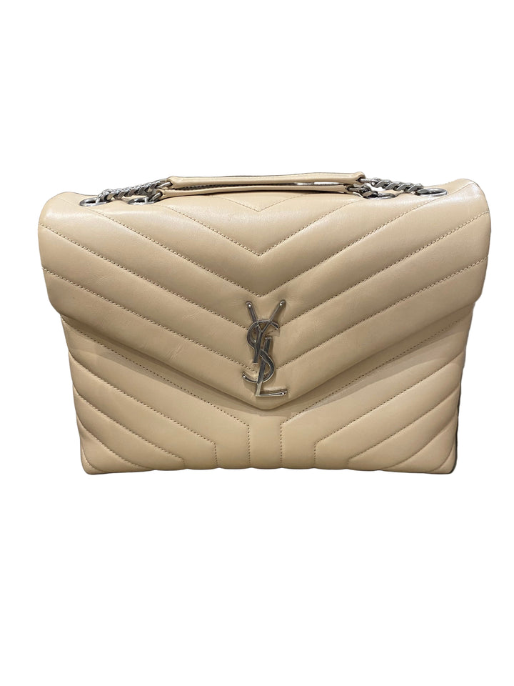 Saint Laurent Medium LouLou  Beige