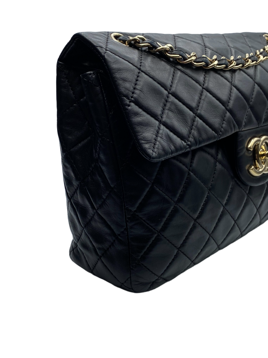 Chanel - Black Quilted Soft Maxi Classic Bag - Vintage Edition - Complete with Accessories.